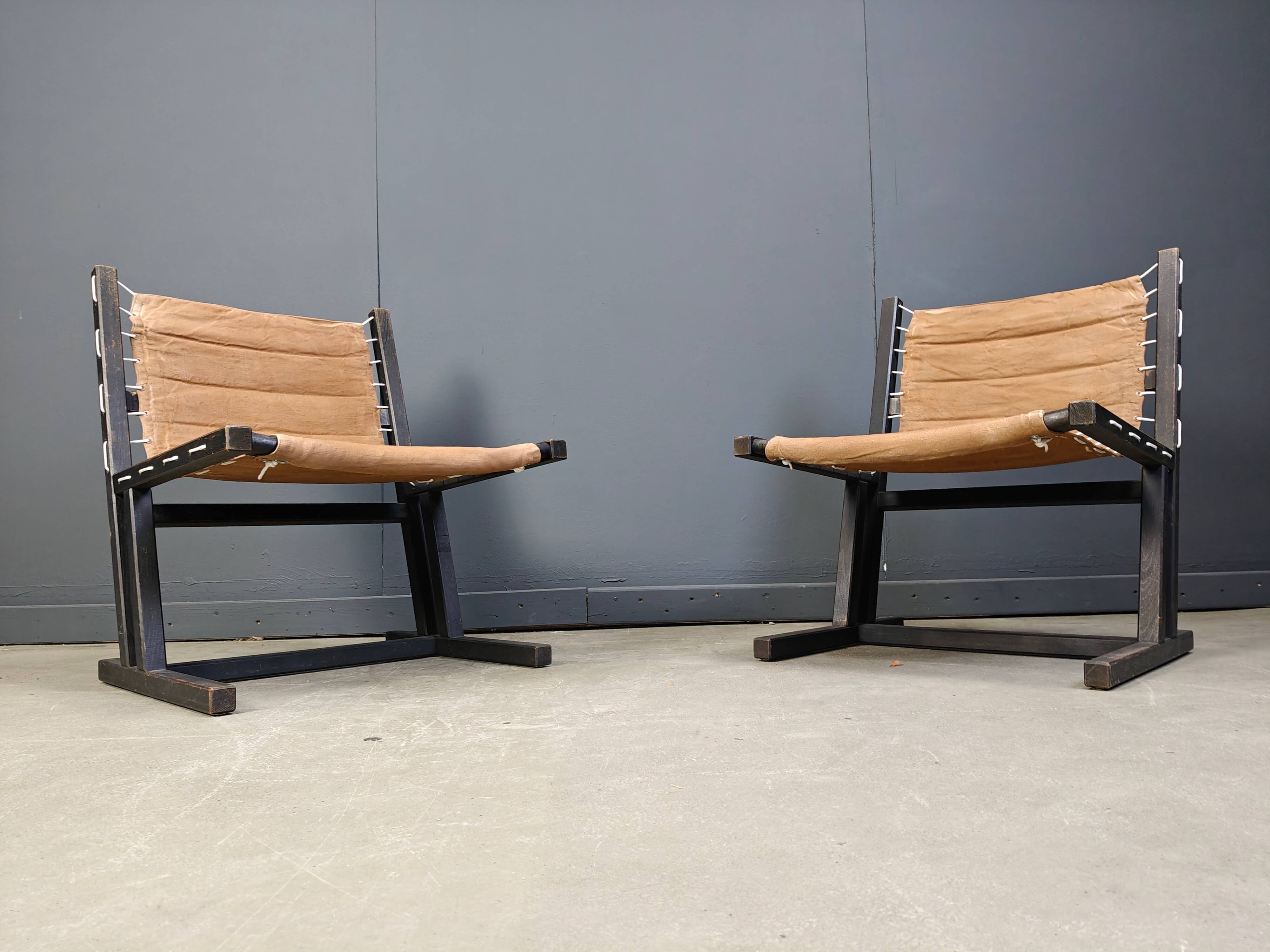 Pair of safari chairs by Casala, 1970s