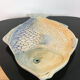 Multicolored ceramic fish zoomorphic dish