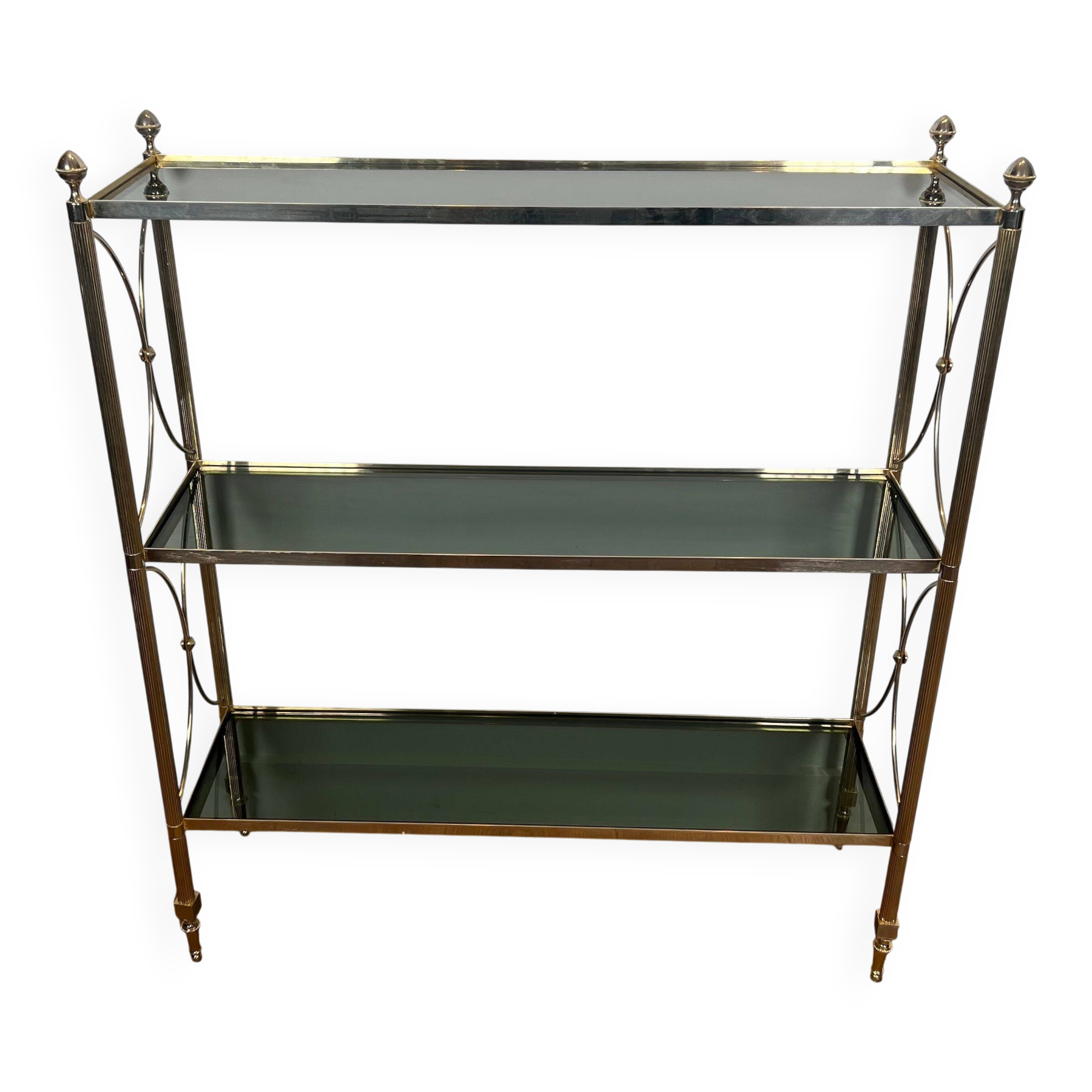 Neoclassical style silver-plated metal shelf attributed to the Jansen company