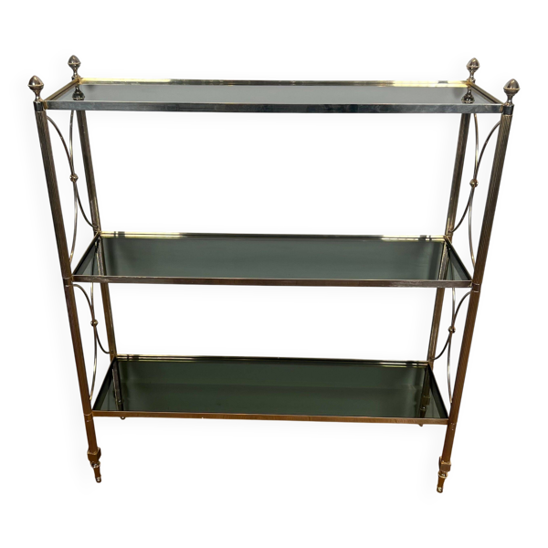 Étagère de style néoclassique en métal argenté attribuée à la Maison Jansen