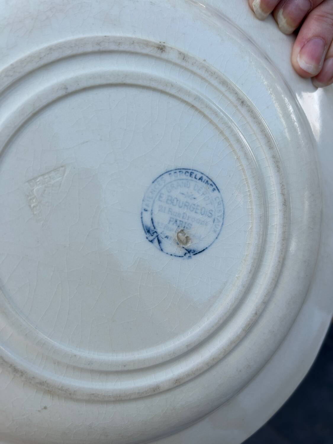 6 Terre de Fer Gien Ibis plates