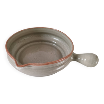 Vintage stoneware fondue pot – Grès des Capucins, Salins-les-Bains