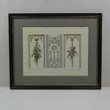 Room framed under glass "architecture and sculpture Louis XVI"