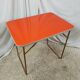 Table camping pliante orange Chantazur Lafuma années 70