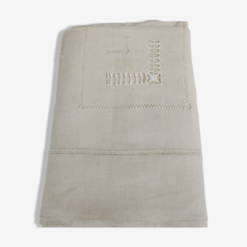 Old great days sheet & returns ecru linen canvas - (circa 1900) never used 228 x 290 cm