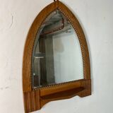 Art Deco Oak Amsterdamse School Mirror, 1920s