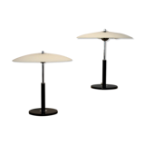 Lampes de table en acier et en verre laiteux par Ikea, années 1970
