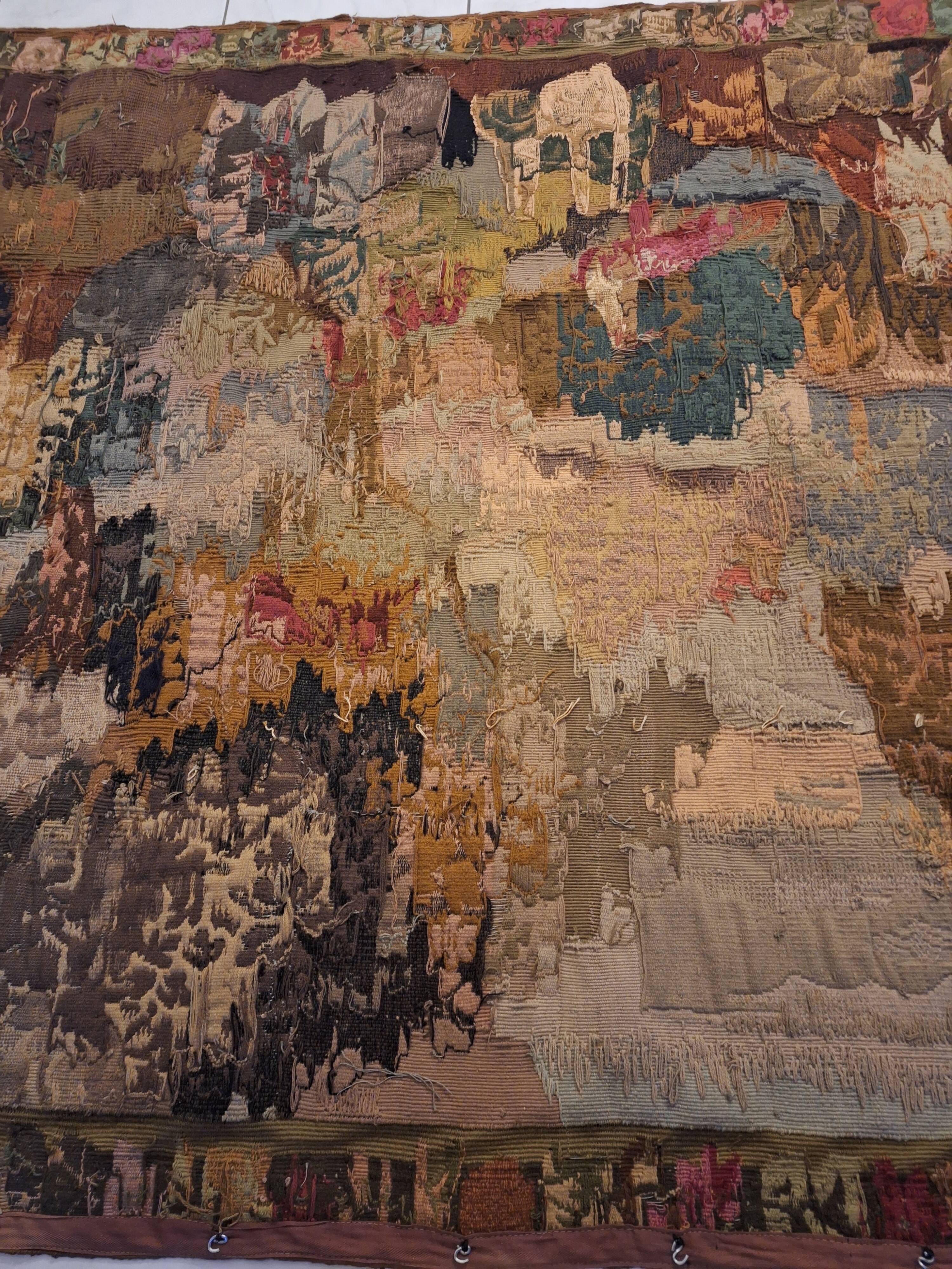 Tapisserie de laine "Verdure Flamande" de la manufacture Robert Four