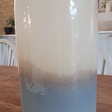 High oval vase in glass effect tie & dye natural gray beige