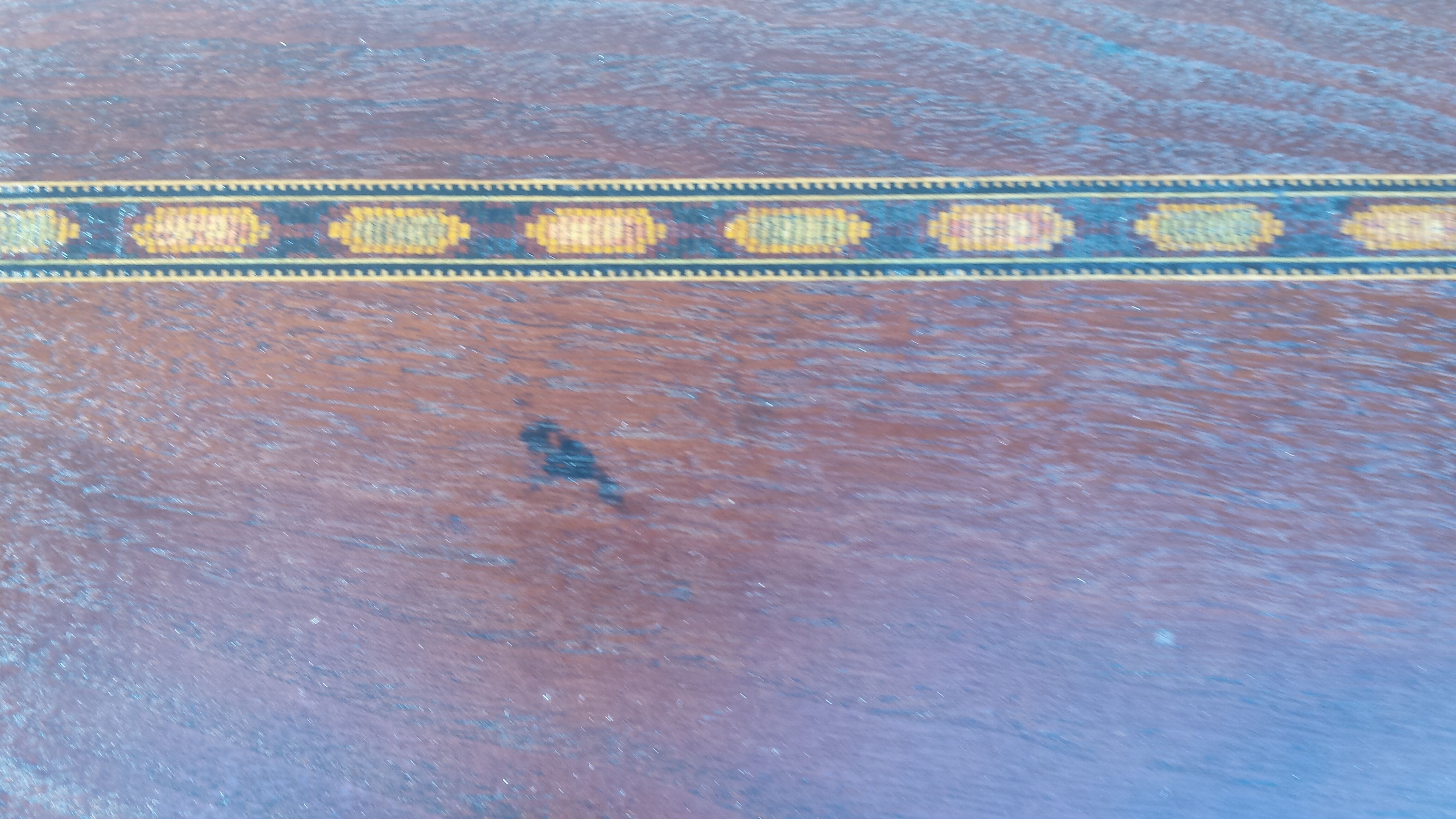 standing console of an old sewing machine