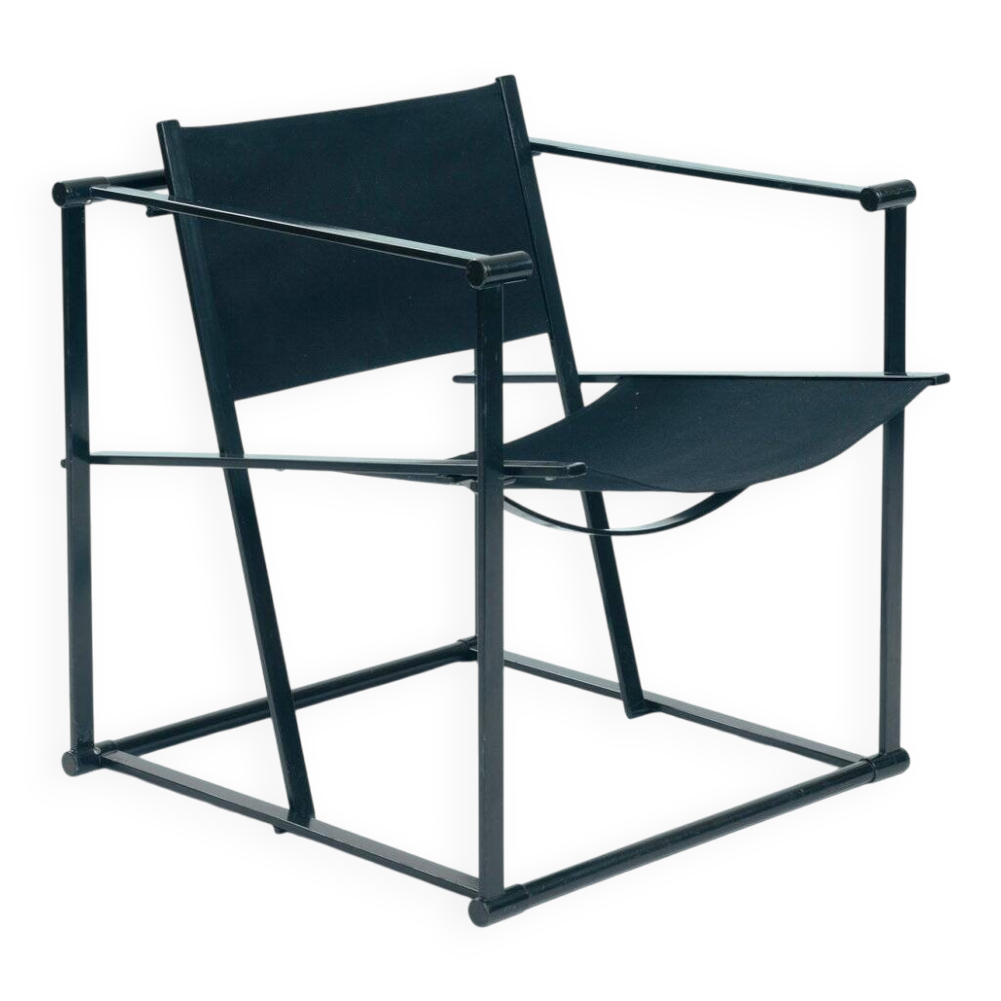 Vintage cubic steel canvas armchair by Radboud van Beekum by Pastoe, 1984