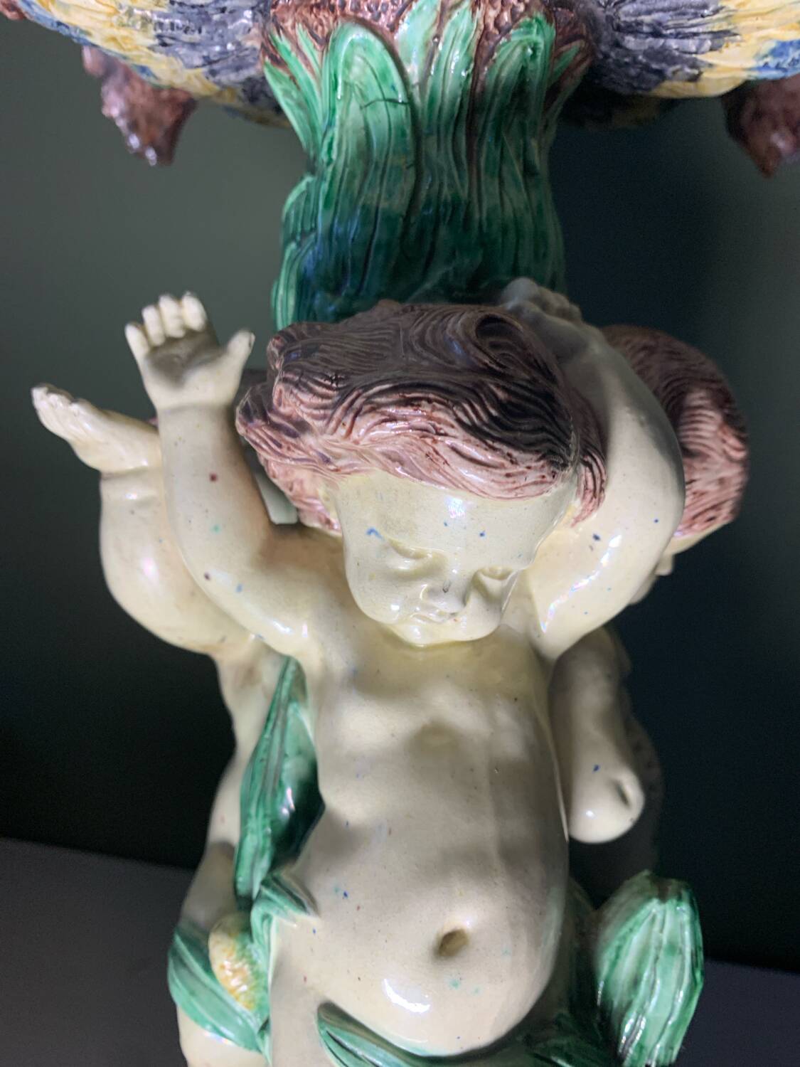Vase with three cherubs Thomas Sergent 1870