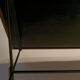 Coffee table in gilded brass, black metal and black opaline top, circa 1950