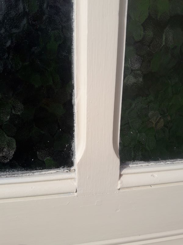 Old translucent glass communication door 82.5x214.2cm