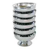 Set of 6 small stainless steel bowls, Basses, Design 1970, 9 x 5 cm