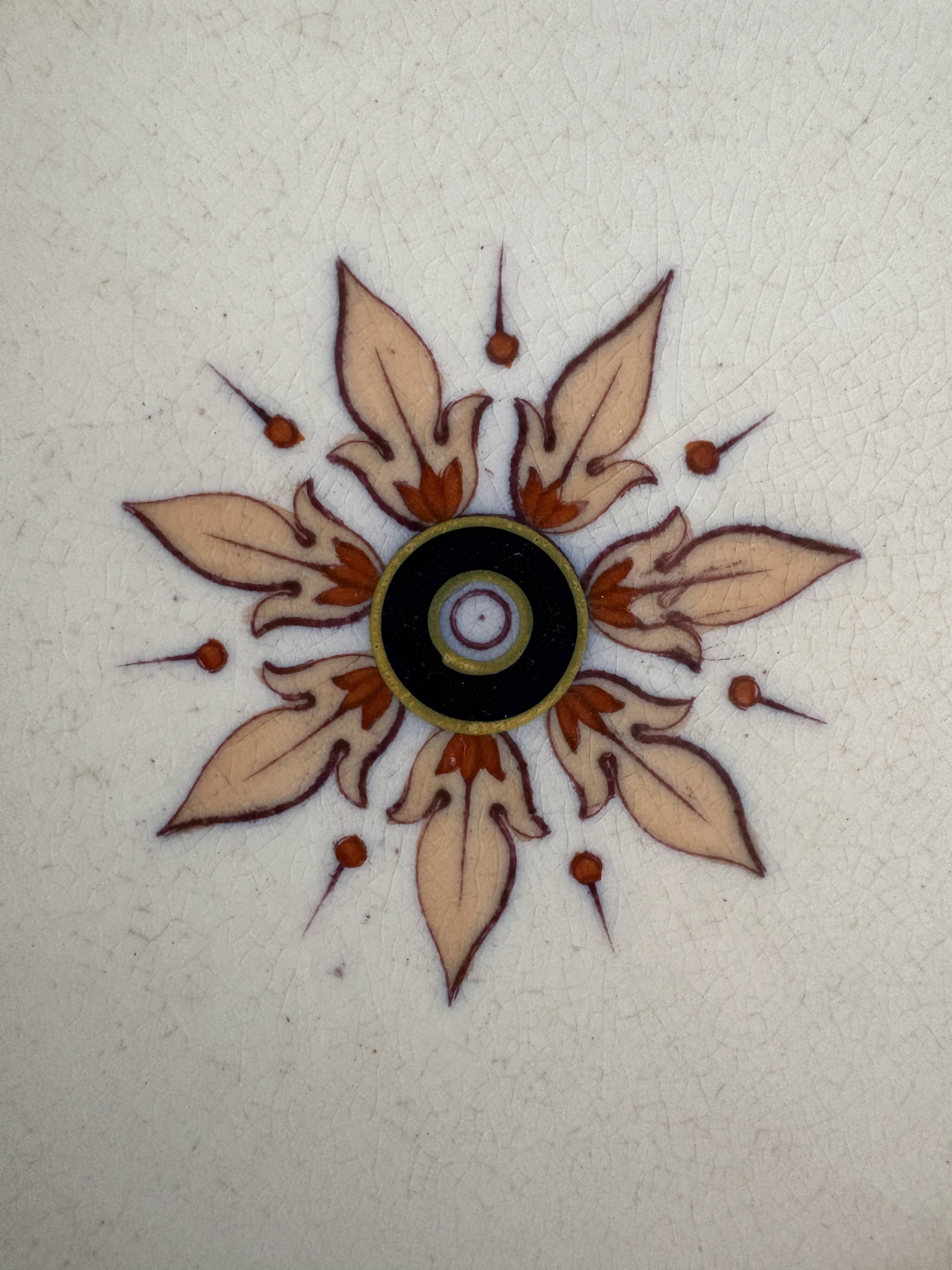 Antique plate in earthenware - English Imari style