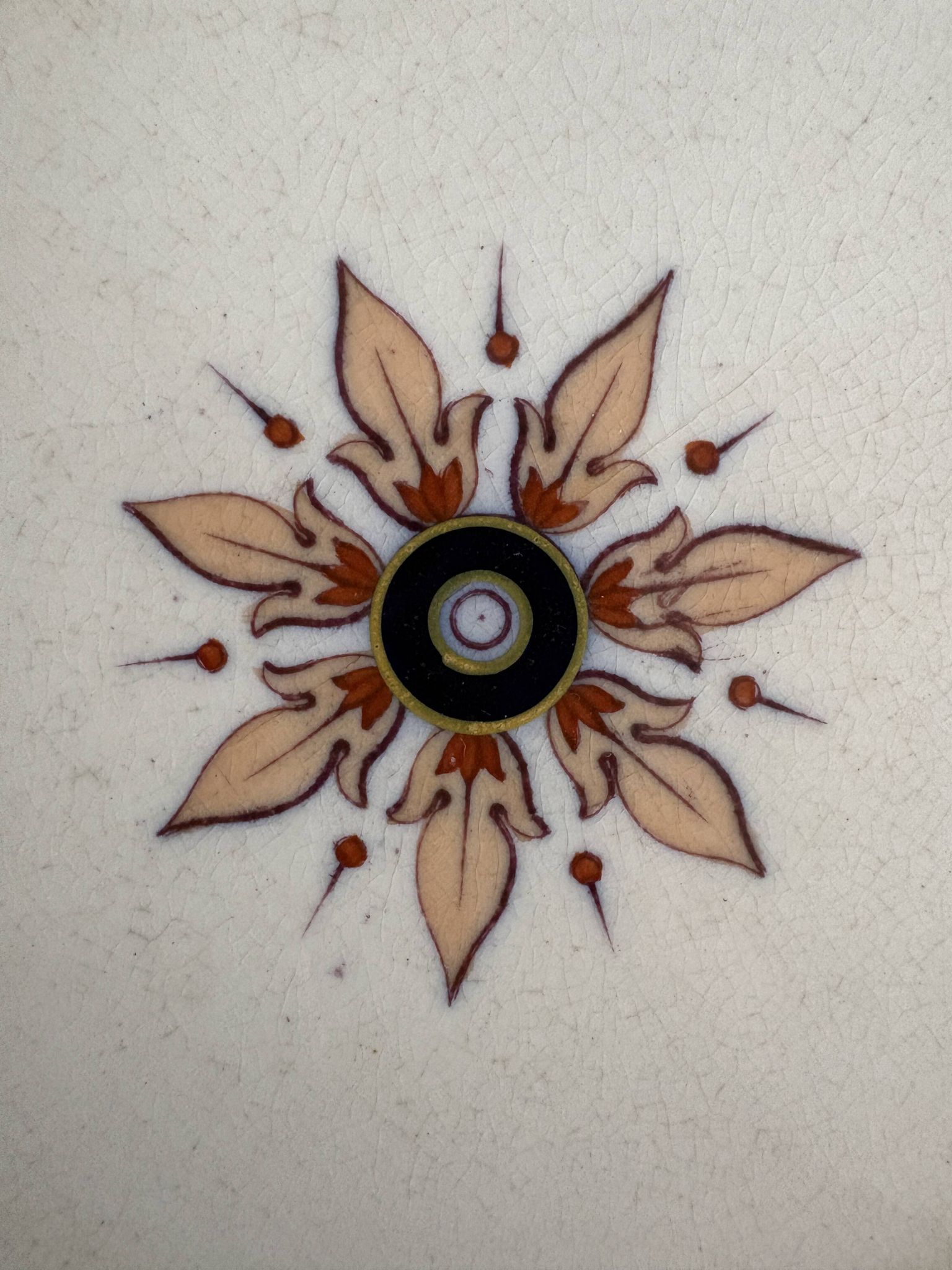 Antique plate in earthenware - English Imari style