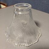 Tulip chiseled white glass