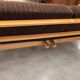 1960s light wood and brown ribbed fabric convertible daybed canapé