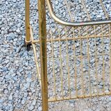 Side table of the 60s mahogany and gold metal range discs