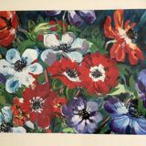 Bouquet of anemones = signed painting