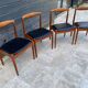 Set of 4 Scandinavian chairs by Johannes Andersen, Vamo Sonderborg, teak and imitation leather, 1960