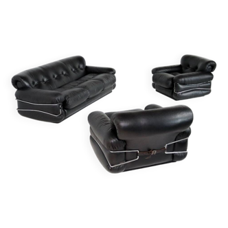 Pompon Sofa and Armchair Set, Ceriotti design, Italy 1970s
