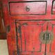 Small antique Chinese buffet (1920-1950) in rustic style, red lacquered, ori