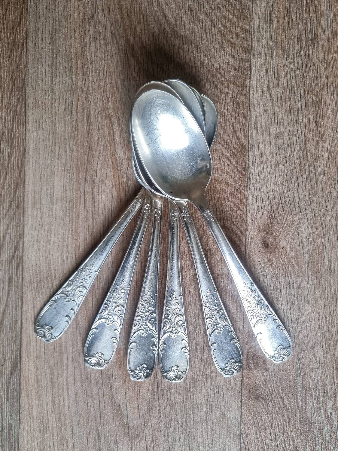 6 silver-plated soup spoons, 84gr, 1940