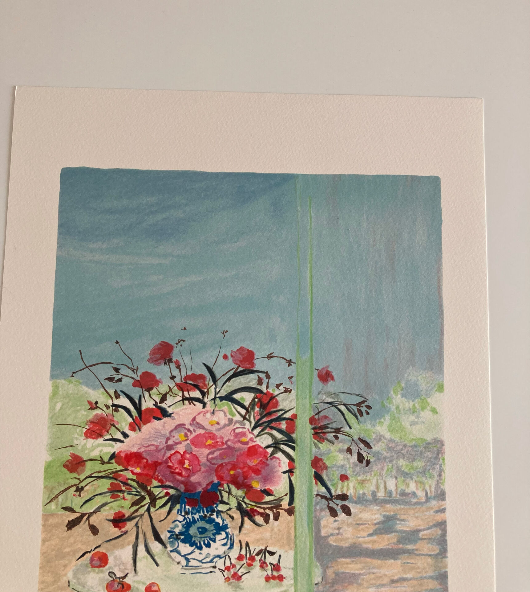 Lithographie signée De l’artiste Français Michel Henry - Fleurs
