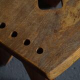 Modern Danish Wabi Sabi Stool in Solid Elm, Scandinavia, 1960s