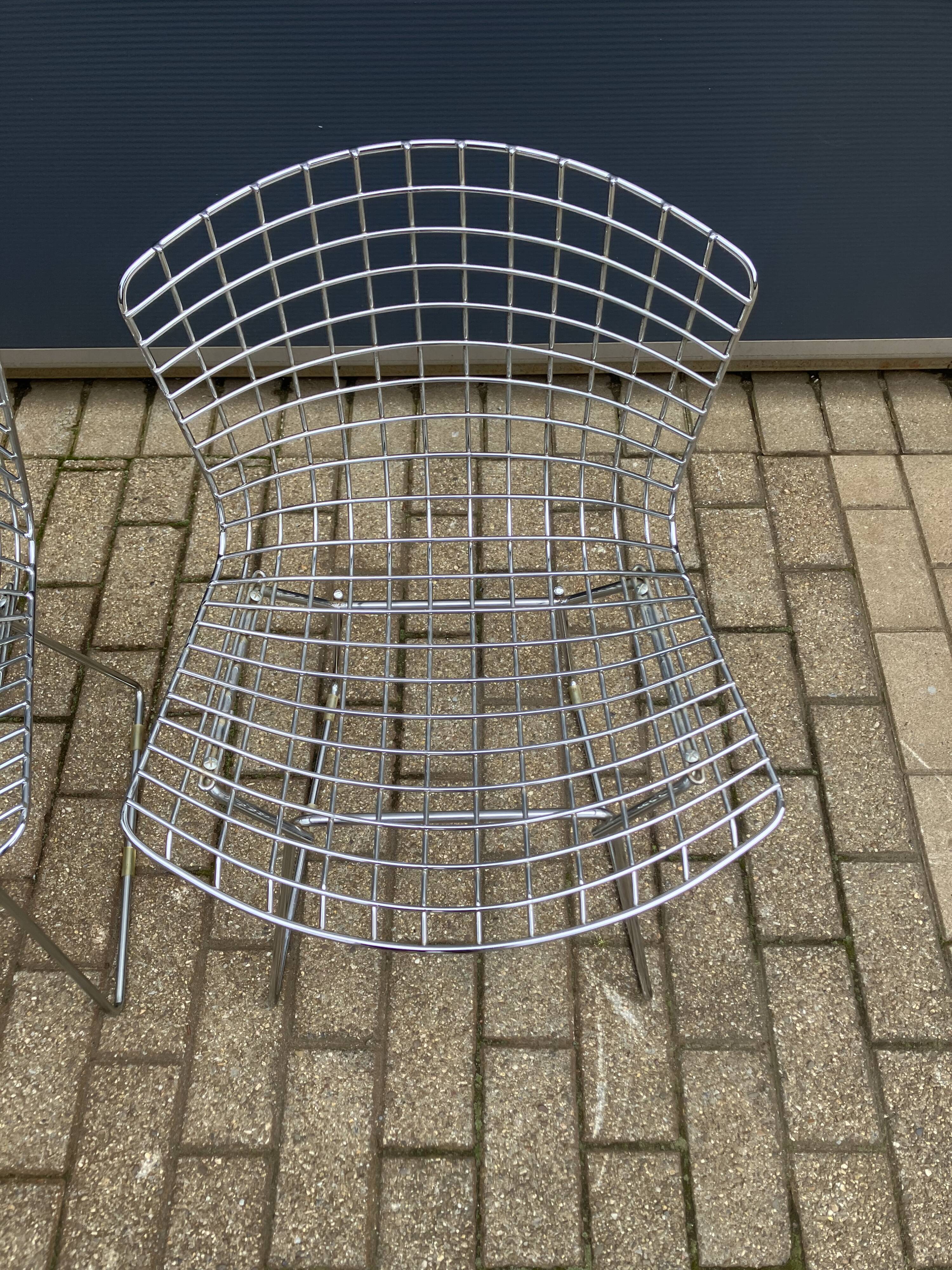 3x original Knoll Bertoia side chairs chroom