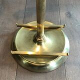 Neoclassical style valet stand in brass and black lacquered wood. French work. Circa 1940