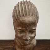 African statue, wooden bust of a woman, 1920s