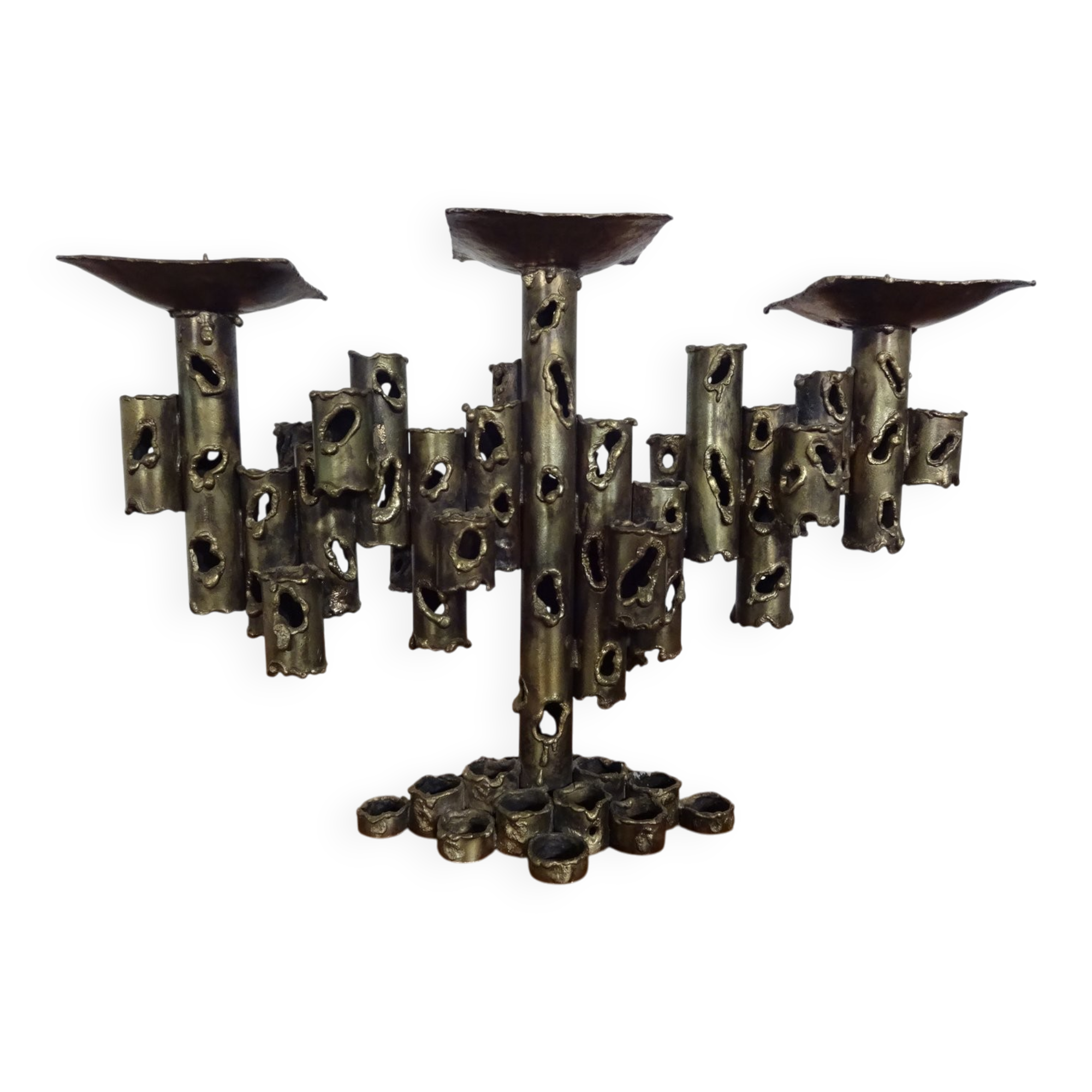 Brutalist Iron Candleholder, 1960s