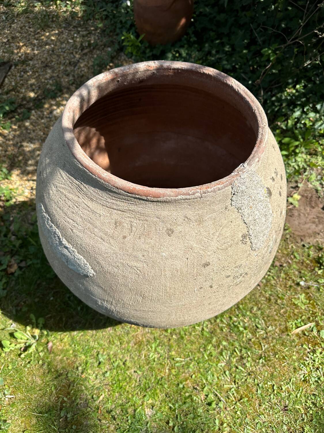 Ancient terracotta pottery jar from the 19th century