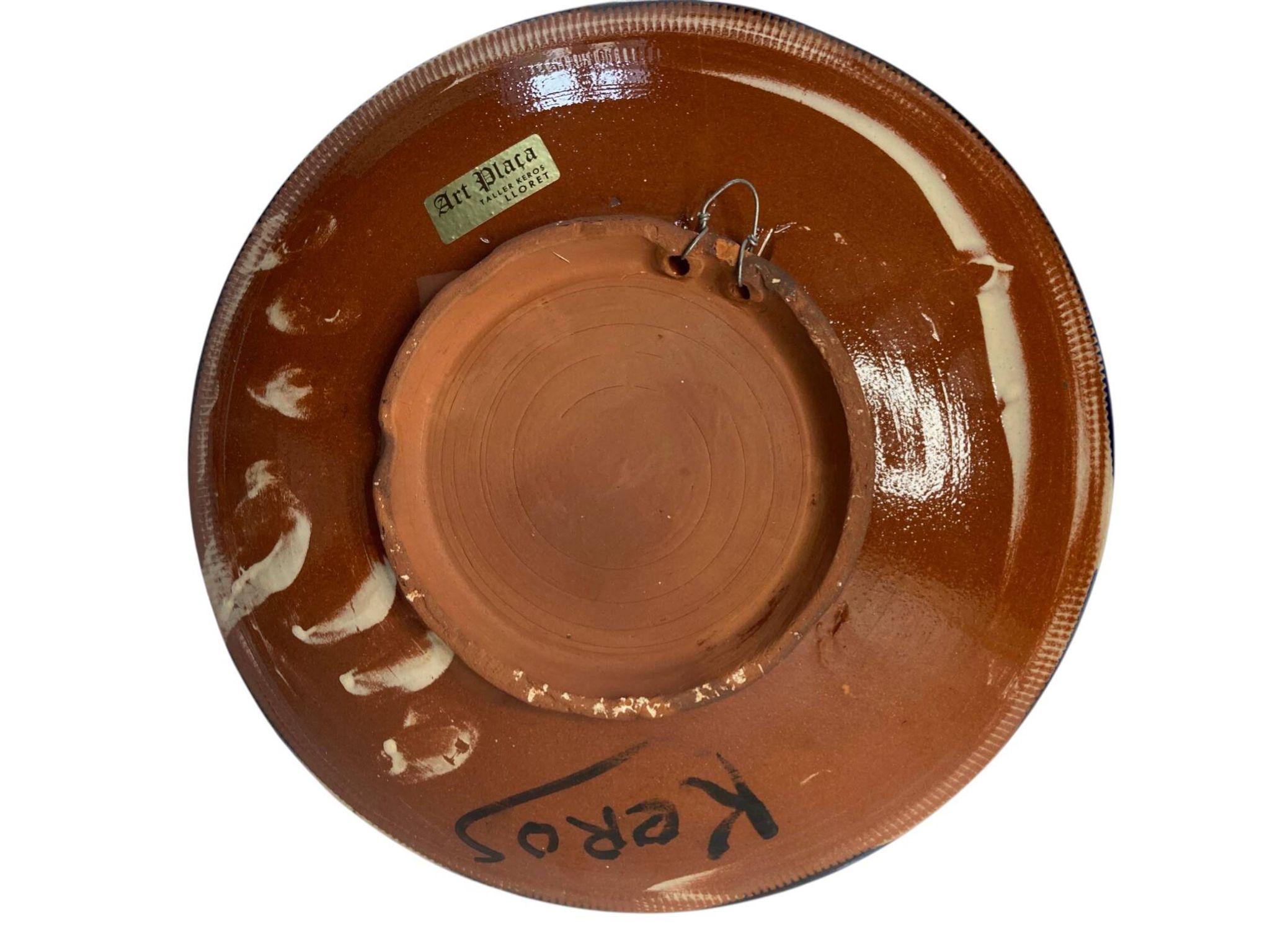 Assiette artisanale Keros bateau Lloret Espagne XXème