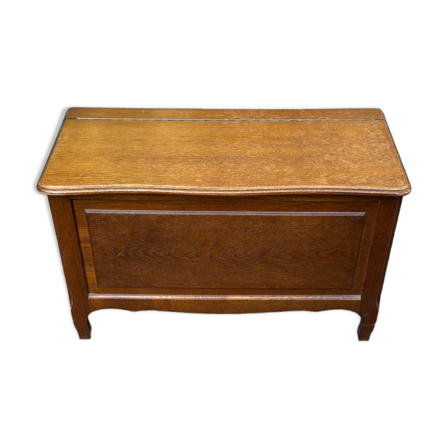 Vintage Louis XV style wooden toy storage chest bench 1980