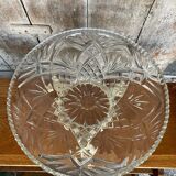 Antique fruit bowl centerpiece molded glass + vintage wrought iron