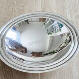 Dish on a silver-plated metal pedestal Christofle, made in France, compote dish.