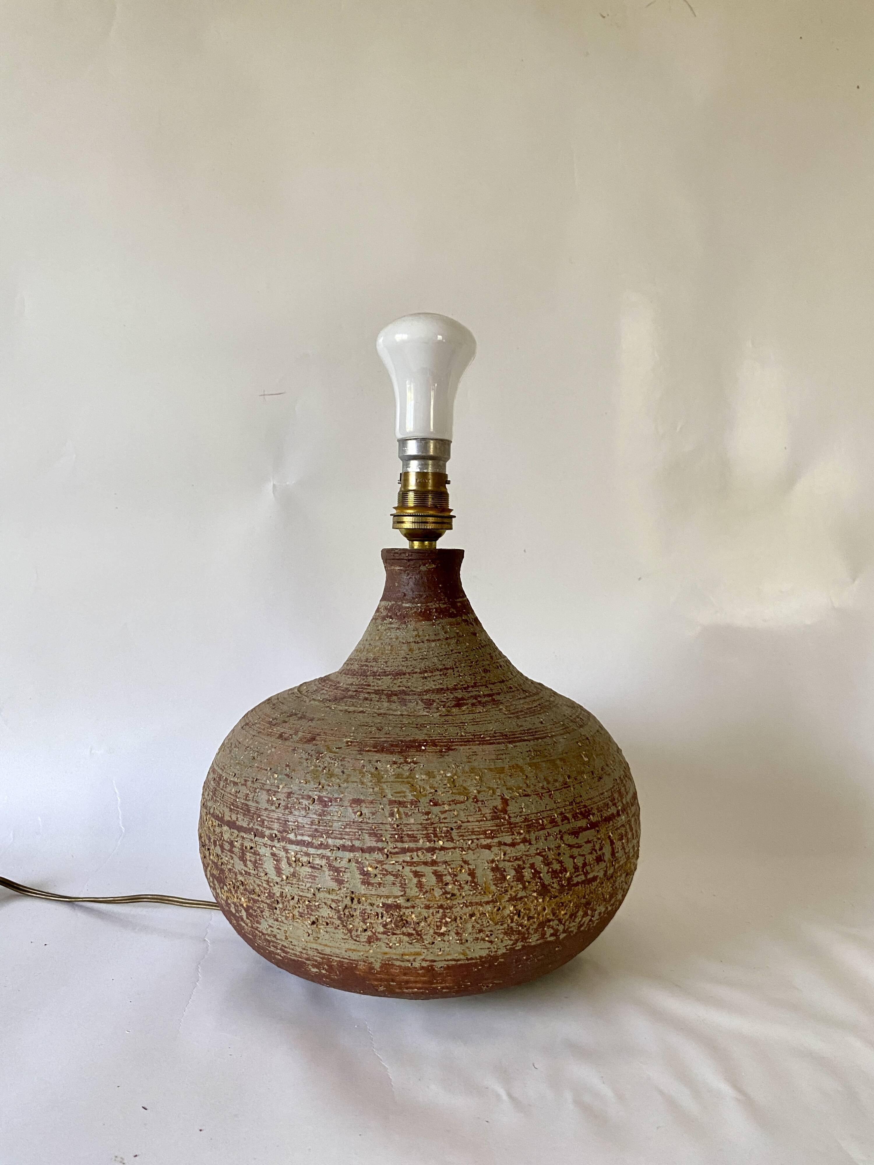 Pied de lampe grès , J.Pouchain Dieulefit