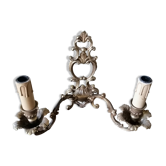 2-spoke brass wall lamp