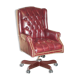 Fauteuil de bureau Chesterfield Wingback en cuir vintage