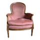 Small Louis XVI armchair in old rose velvet, removable seat – Chic and comfortable