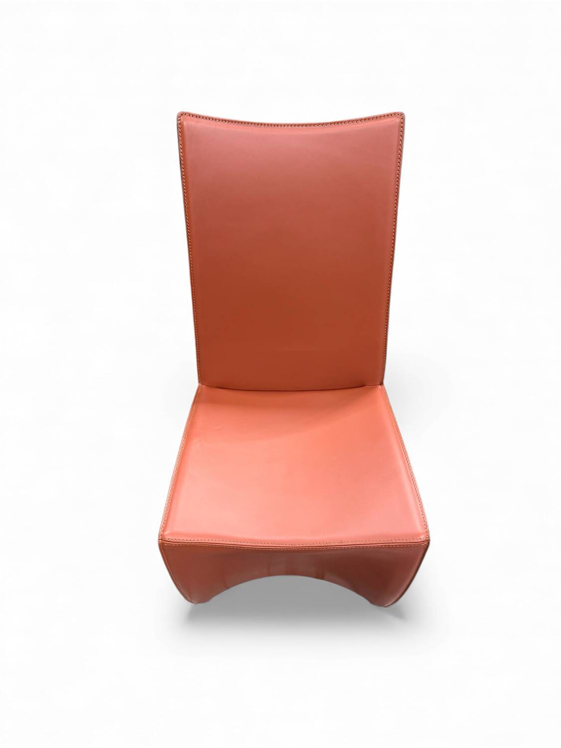 Red leather armchair in modern Italian style, signed Philippe Starck, 1980s.