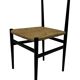 Vintage Italian rush seated chair, 1950s design minimalist