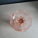 Vintage pink moulded glass tulip vase