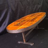 1960s industrial ceramic and steel coffee table !!!