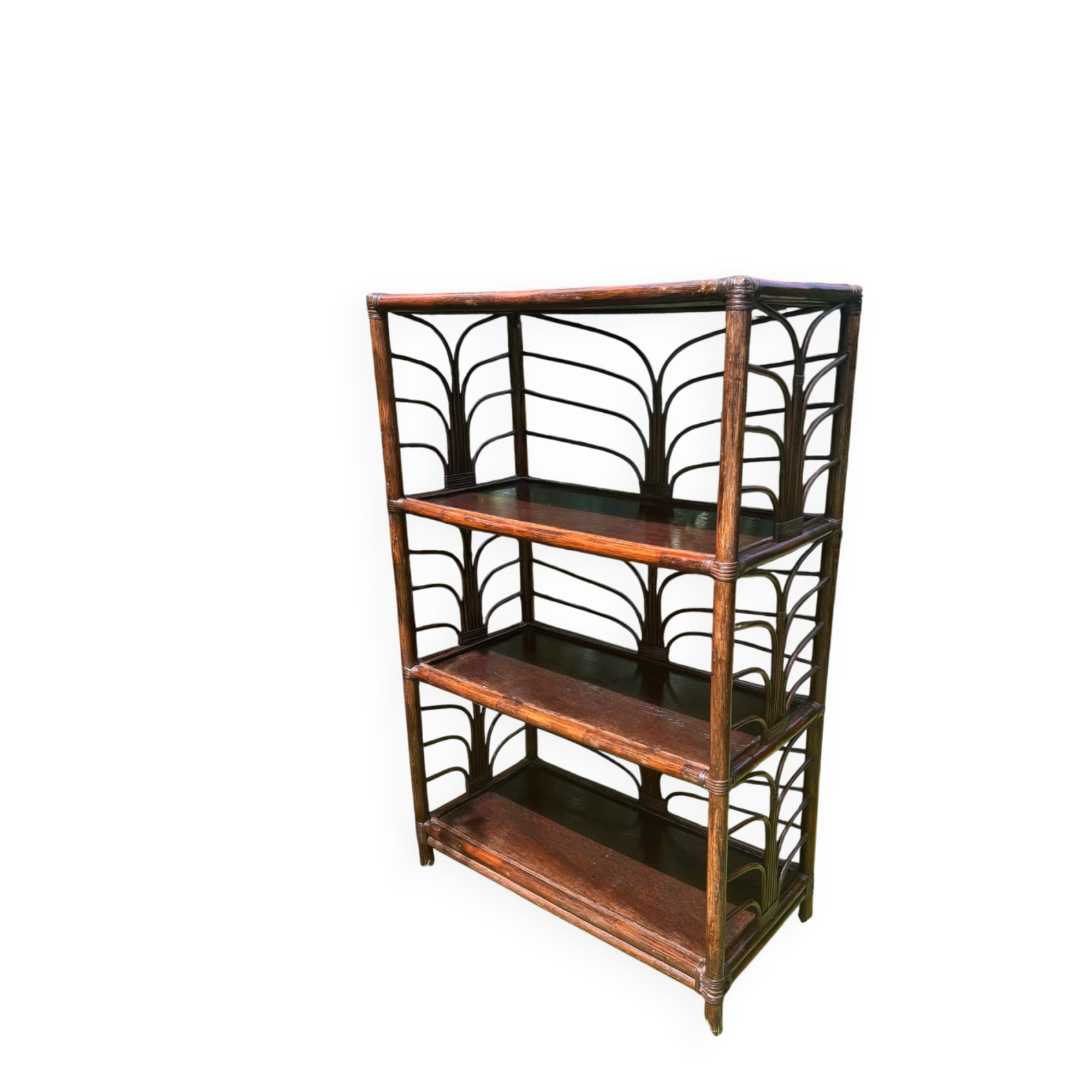 Vintage rattan bookshelf