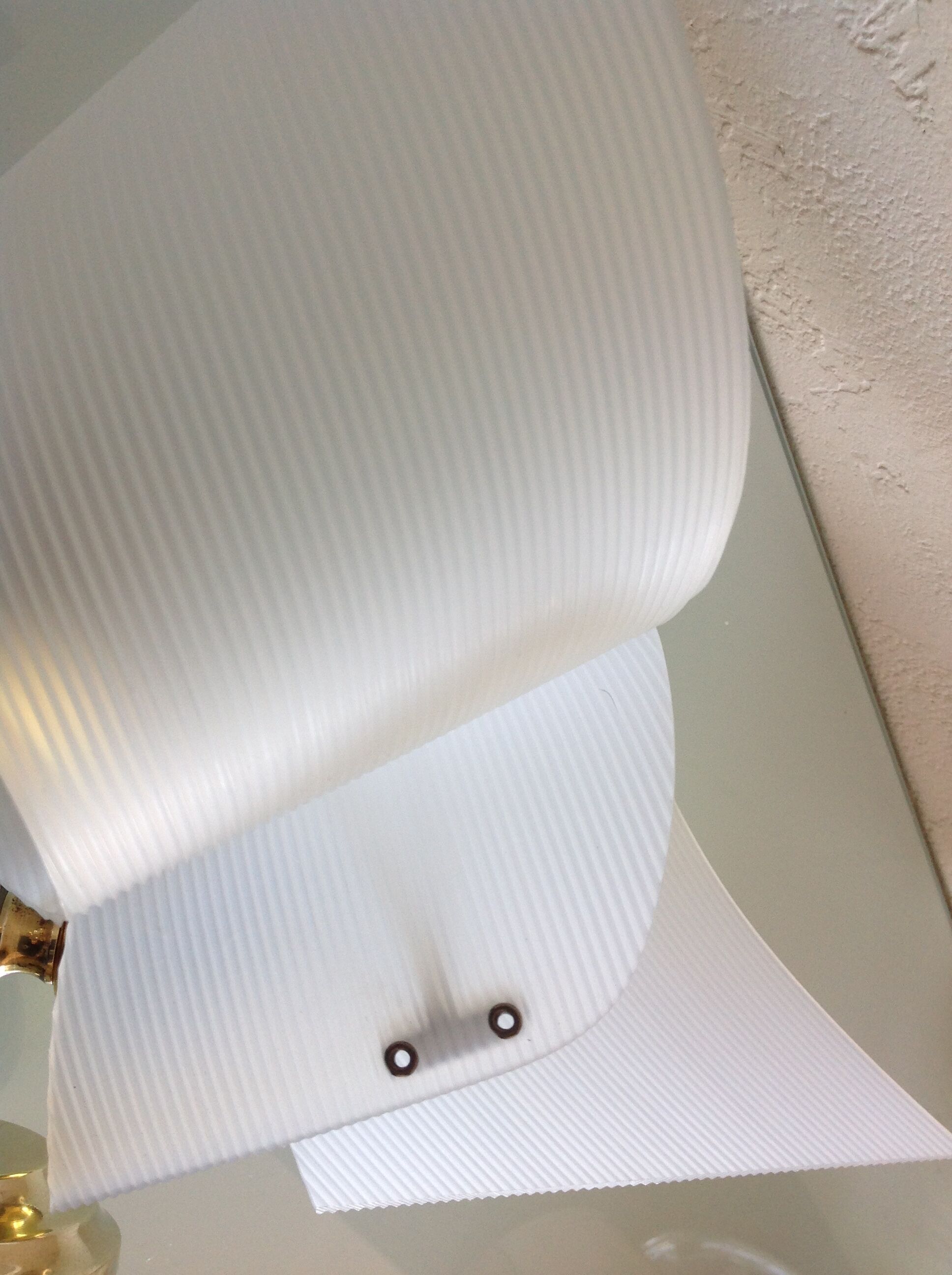 Pair of brass and perspex white /vintage 50-60s wall light